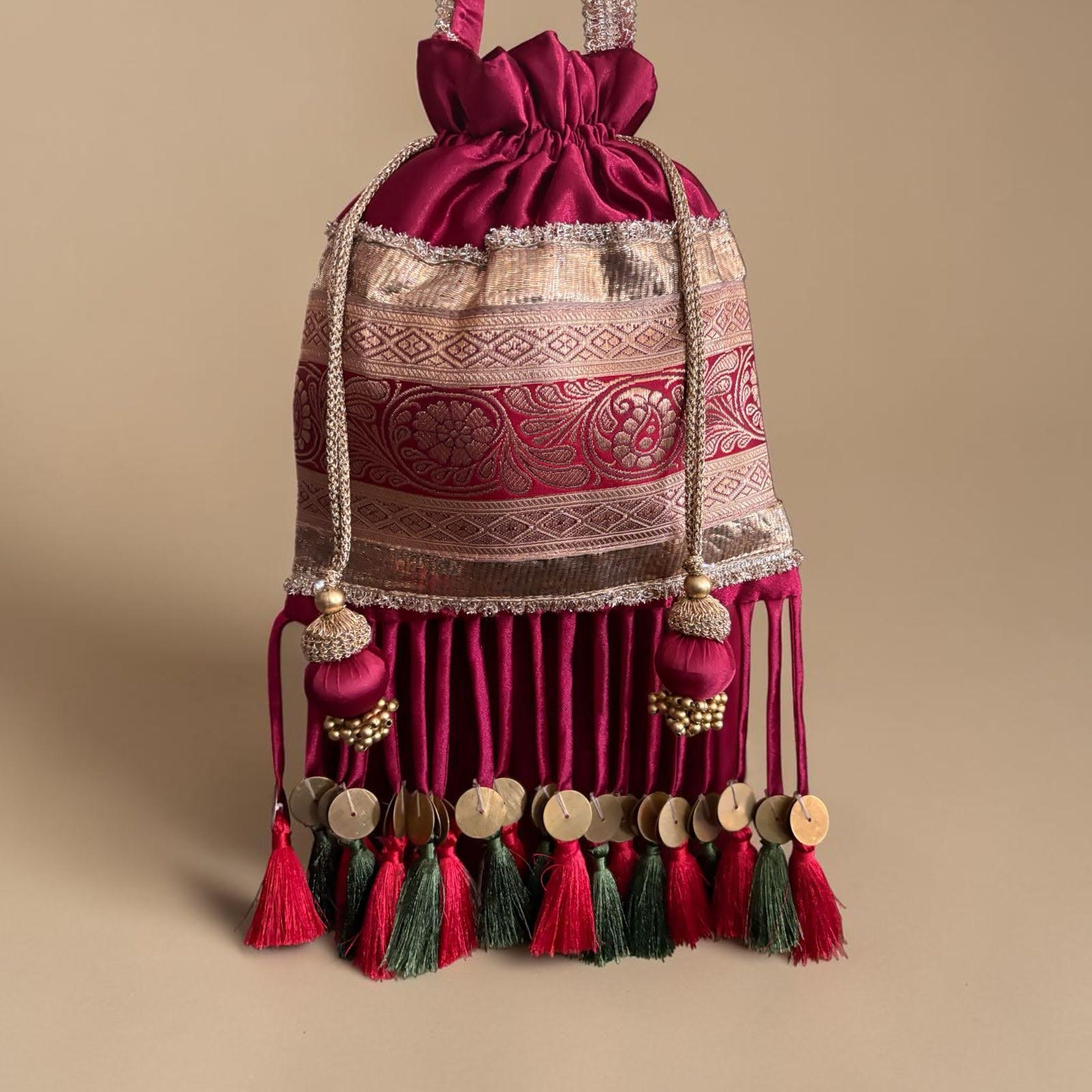 Banarasi Royale Potli (Maroon)