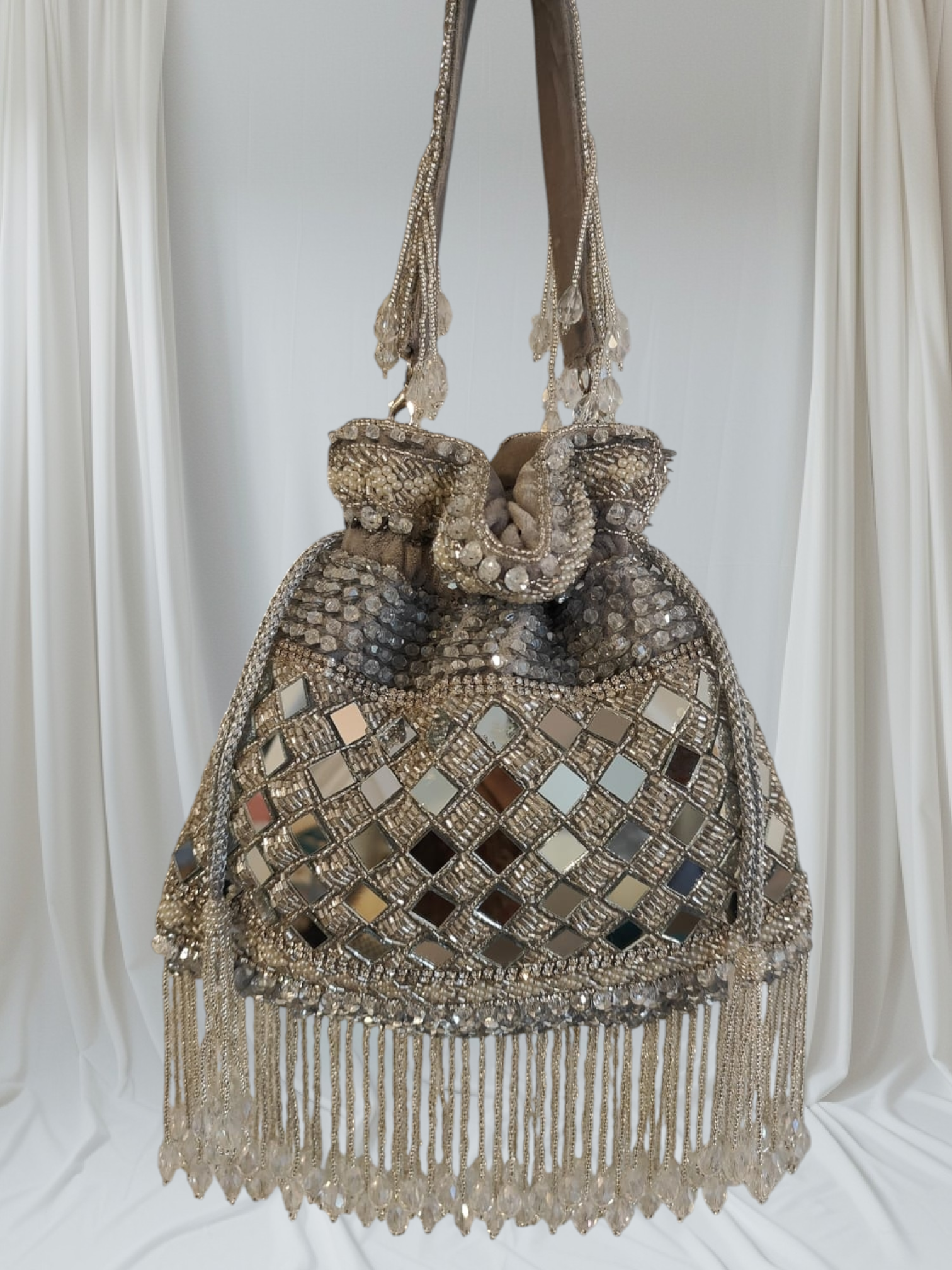 Silver Mirror Potli
